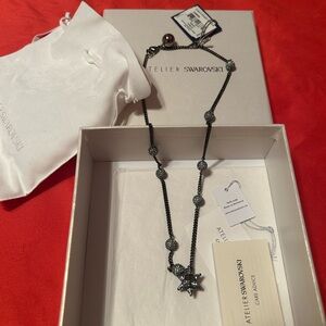 Atelier Swarovski Silver and Black Pendant Necklace